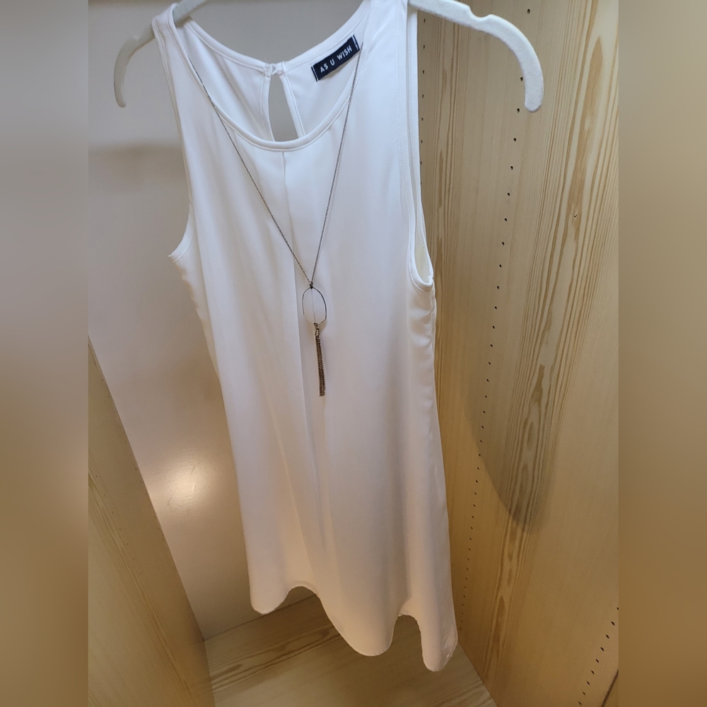 As U Wish Cream Chiffon Dress